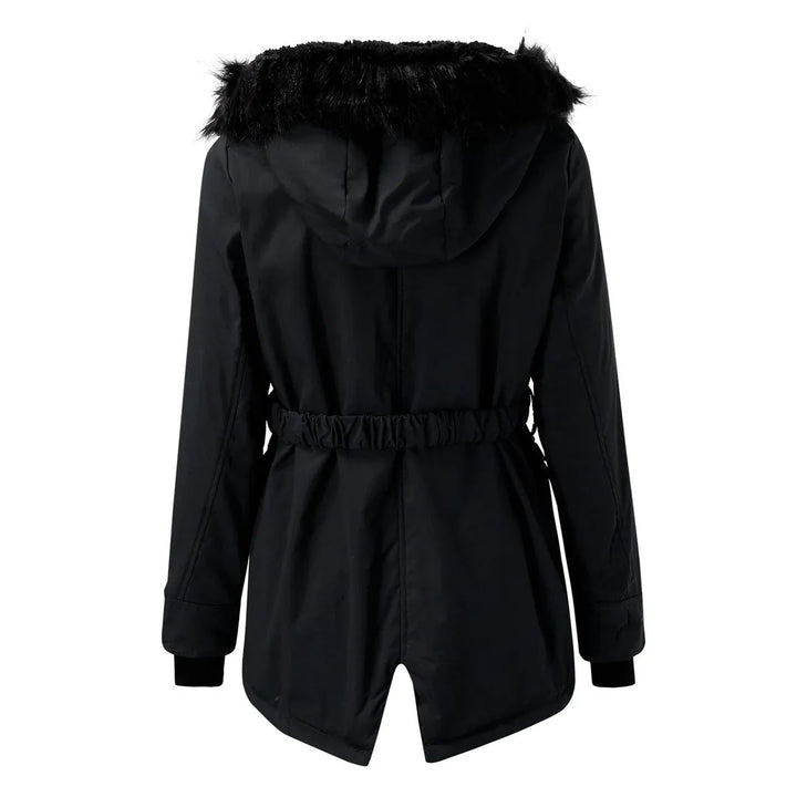 Women's Long Faux Fur Winter Jacket with Hood