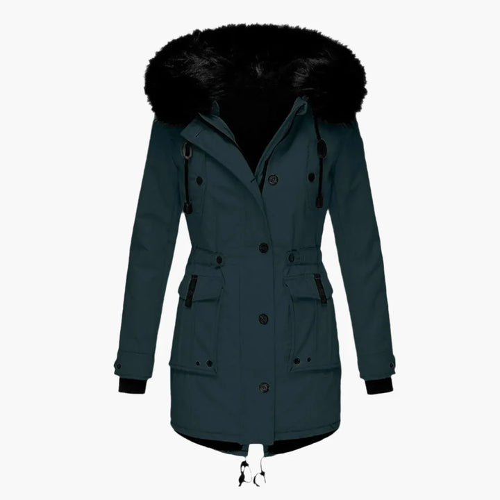 Women's Long Faux Fur Winter Jacket with Hood