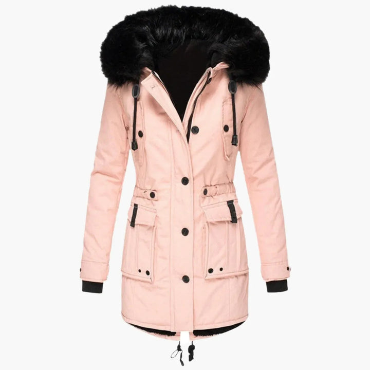 Women's Long Faux Fur Winter Jacket with Hood