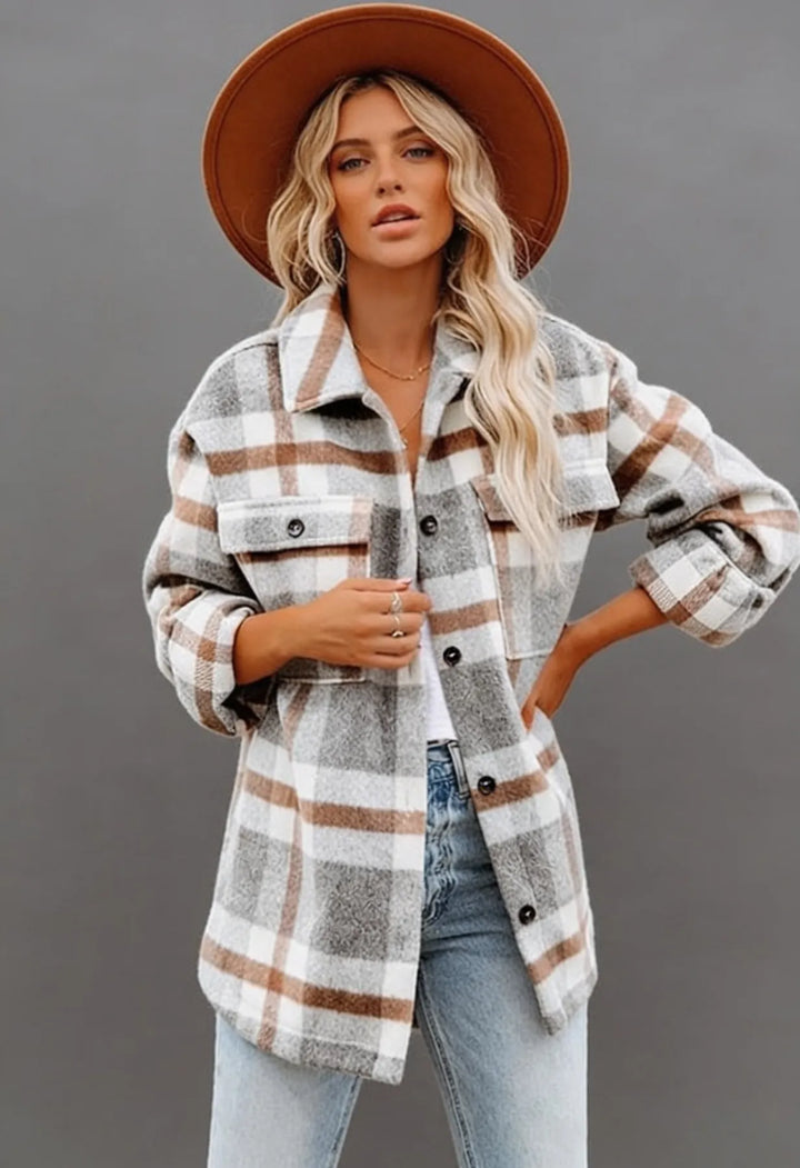 Women's Long Oversized Jacket with Pocket
