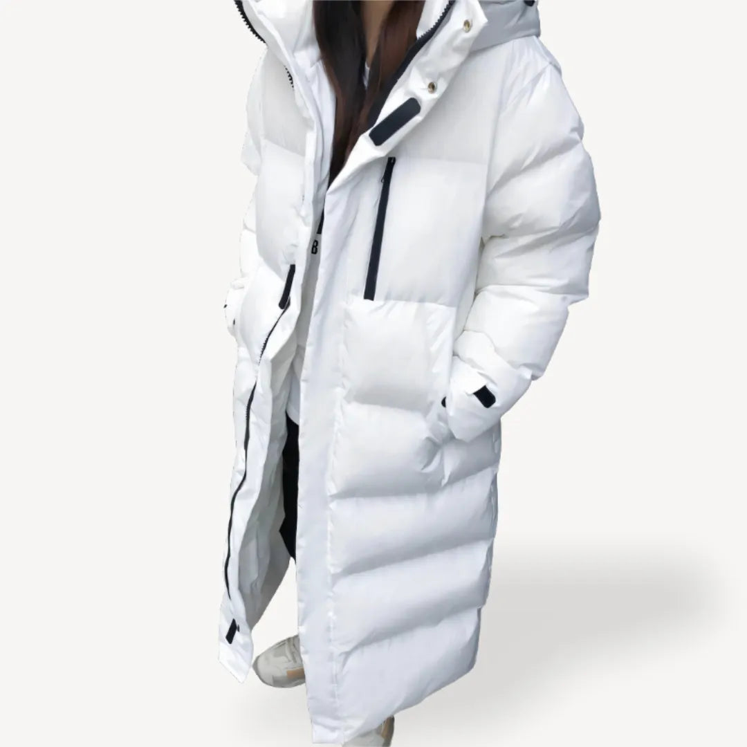 Women's Long Puffer Winter Jacket with Hood