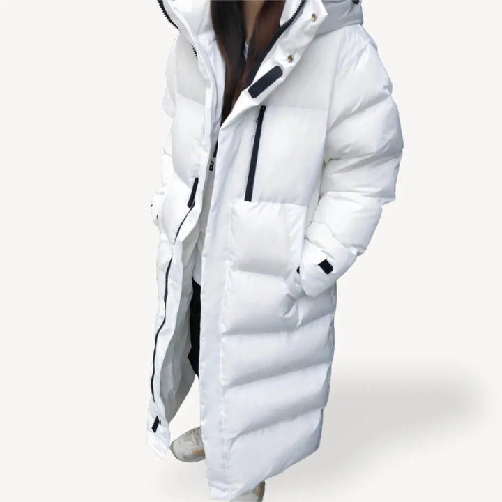 Women's Long Puffer Winter Jacket with Hood