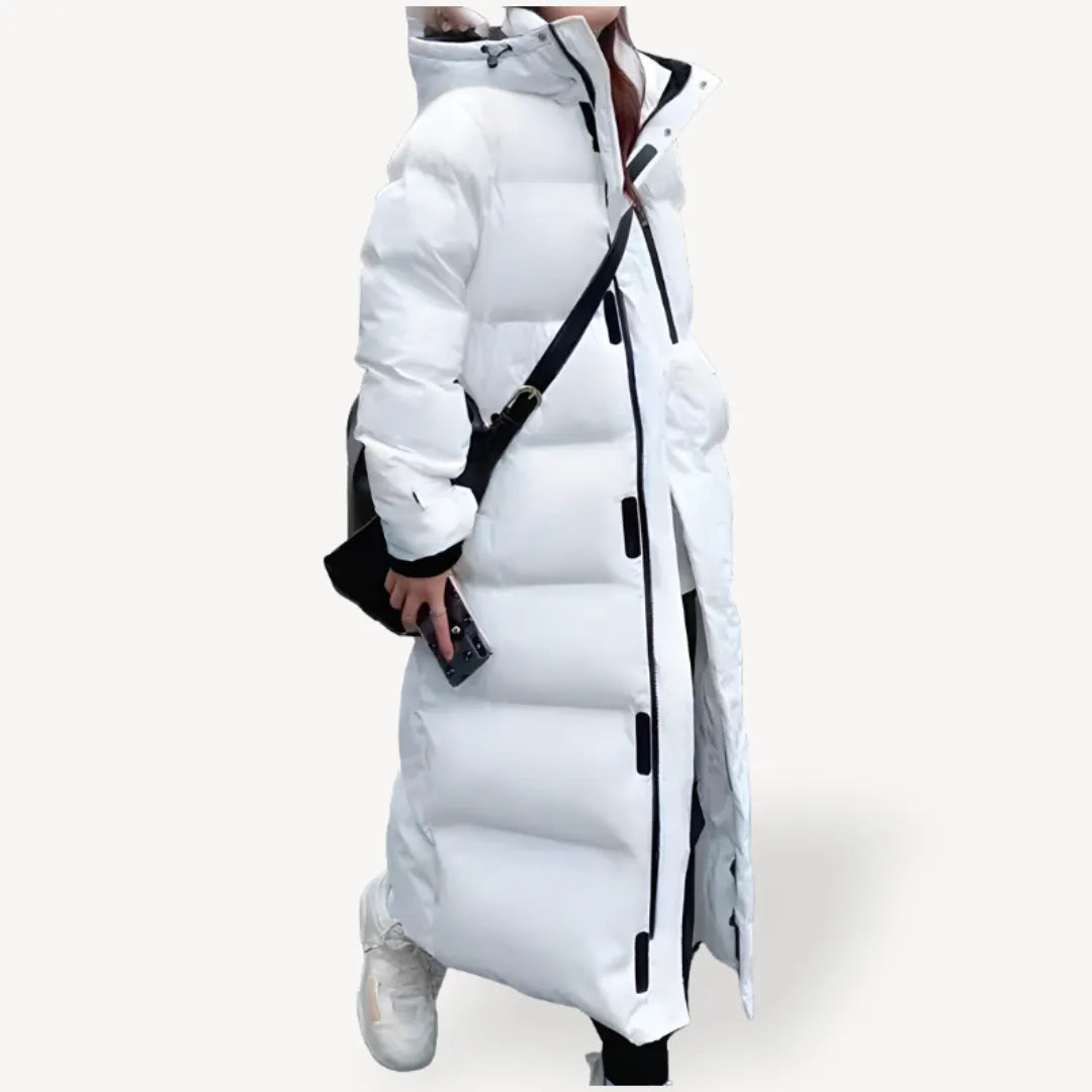 Women's Long Puffer Winter Jacket with Hood