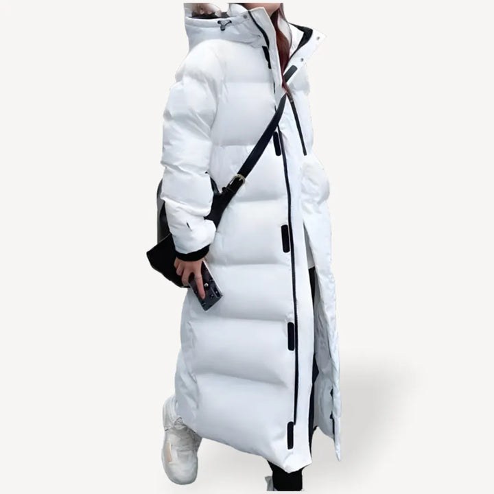 Women's Long Puffer Winter Jacket with Hood
