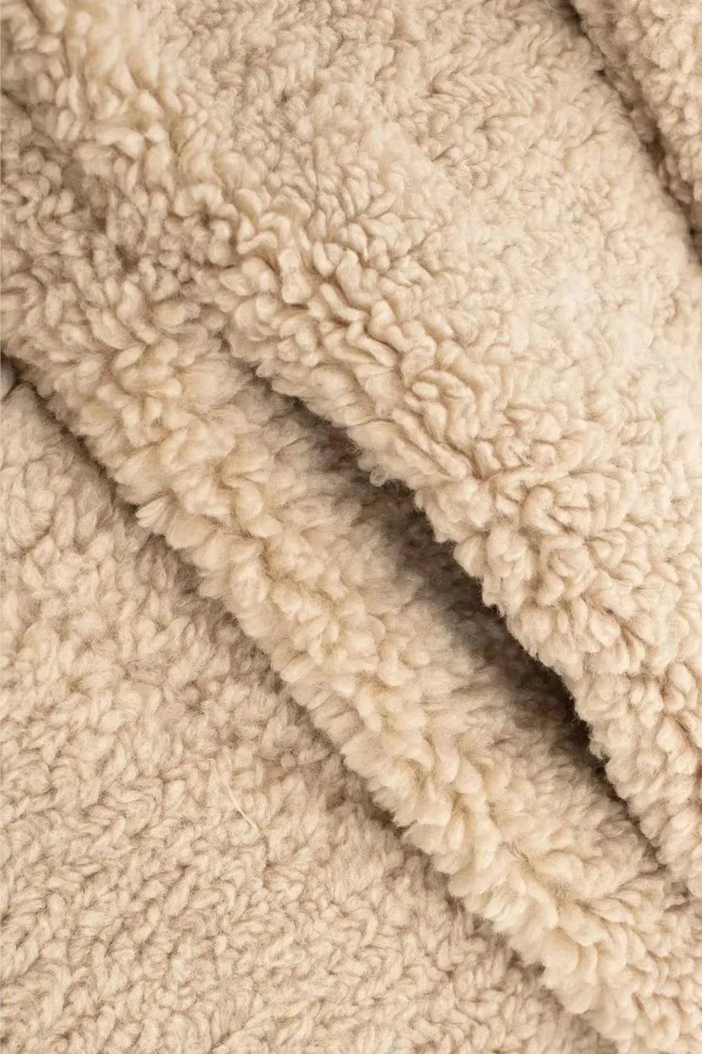 Women's Long Teddy Winter Jacket with Double Breasted