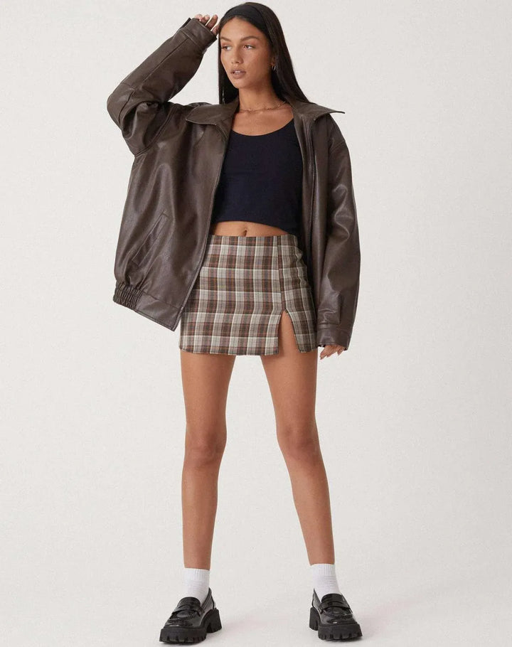 Women's Oversized Casual Jacket with Zip-Up