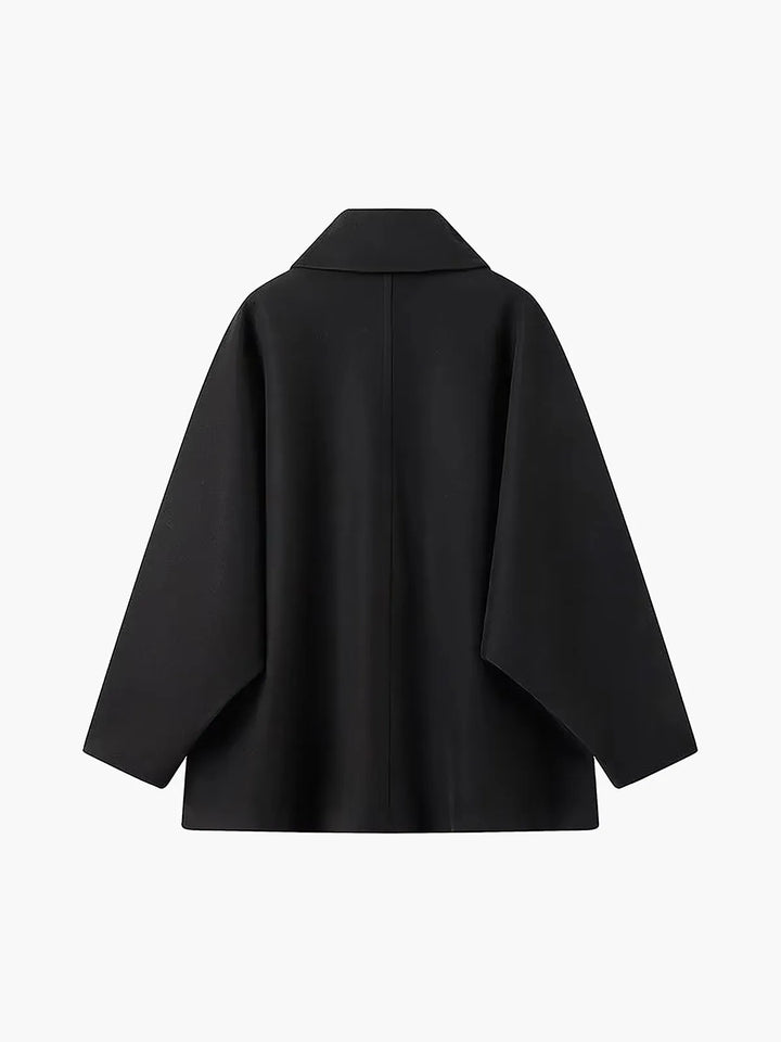 Women's Oversized Jacket with Button Closure and Side Pockets