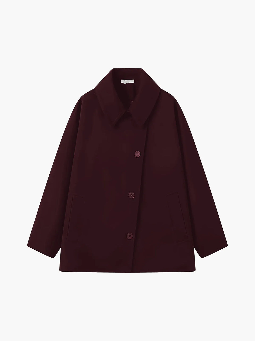 Women's Oversized Jacket with Button Closure and Side Pockets
