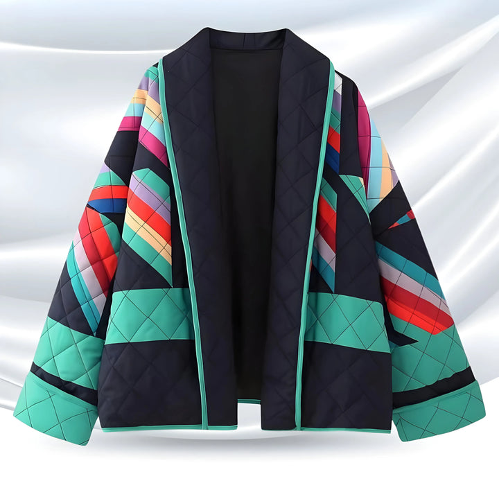 Women's Oversized Quilted Jacket with Balloon Sleeves