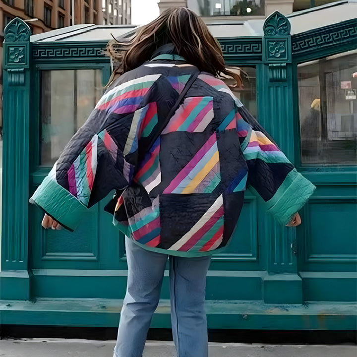 Women's Oversized Quilted Jacket with Balloon Sleeves