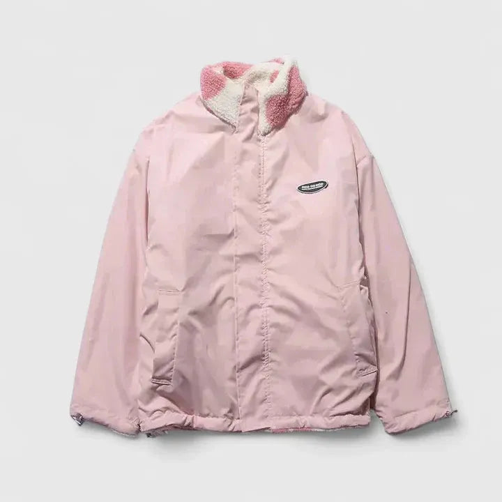 Women's Oversized Reversible Jacket with Funnel Neck