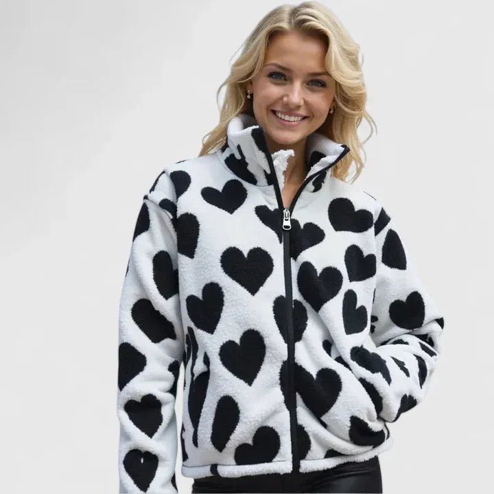Women's Oversized Reversible Jacket with Funnel Neck