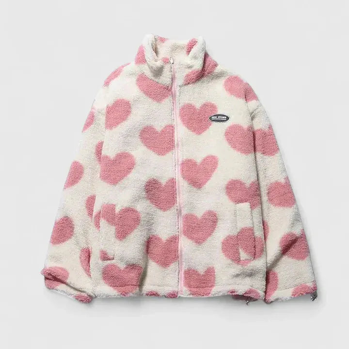 Women's Oversized Reversible Jacket with Funnel Neck