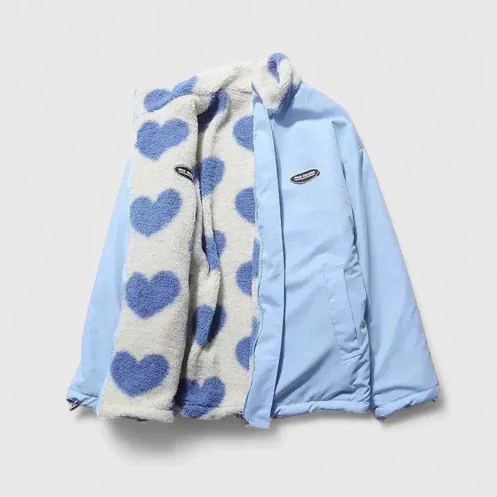 Women's Oversized Reversible Jacket with Funnel Neck