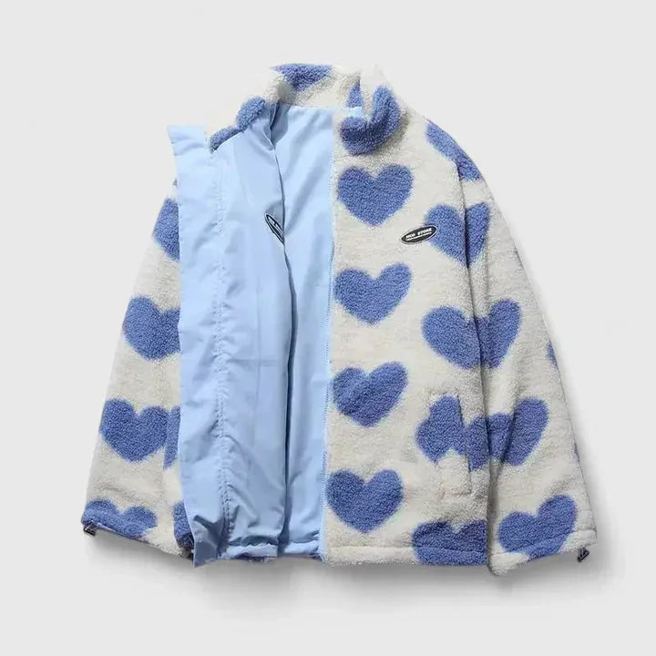 Women's Oversized Reversible Jacket with Funnel Neck
