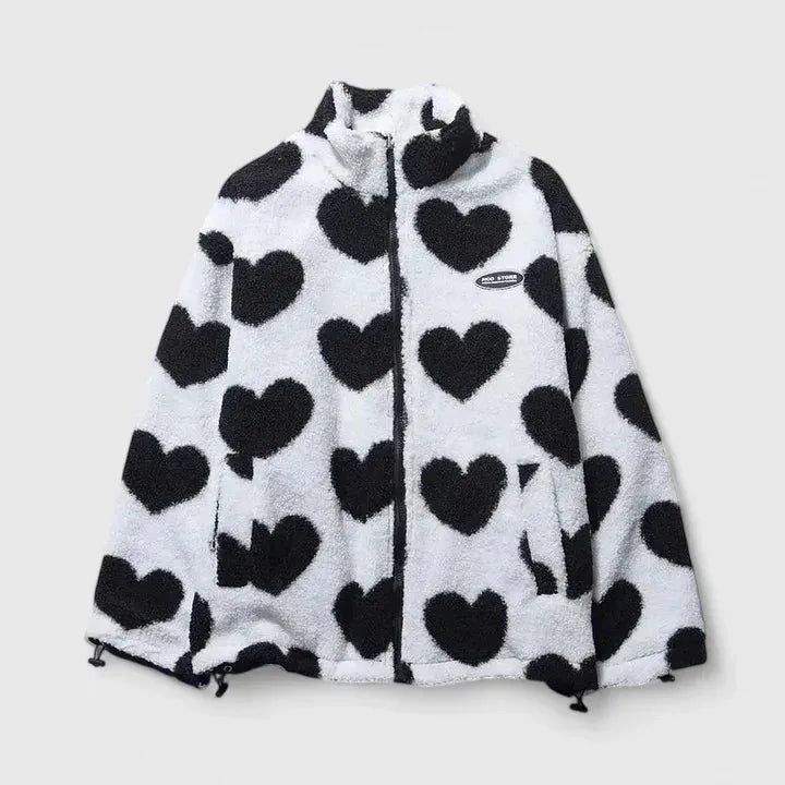 Women's Oversized Reversible Jacket with Funnel Neck
