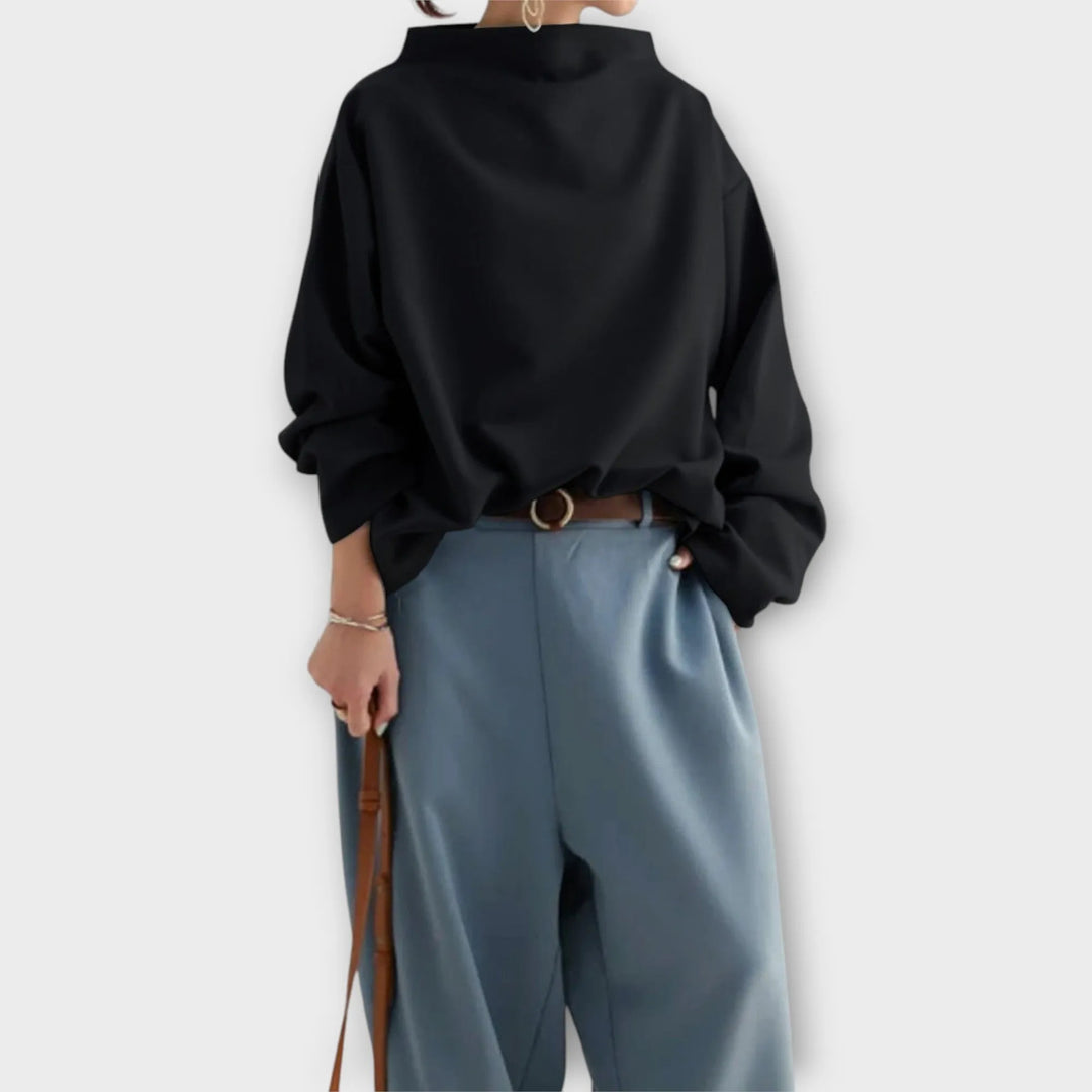Women's Oversized Soft Touch Jumper with High Neckline
