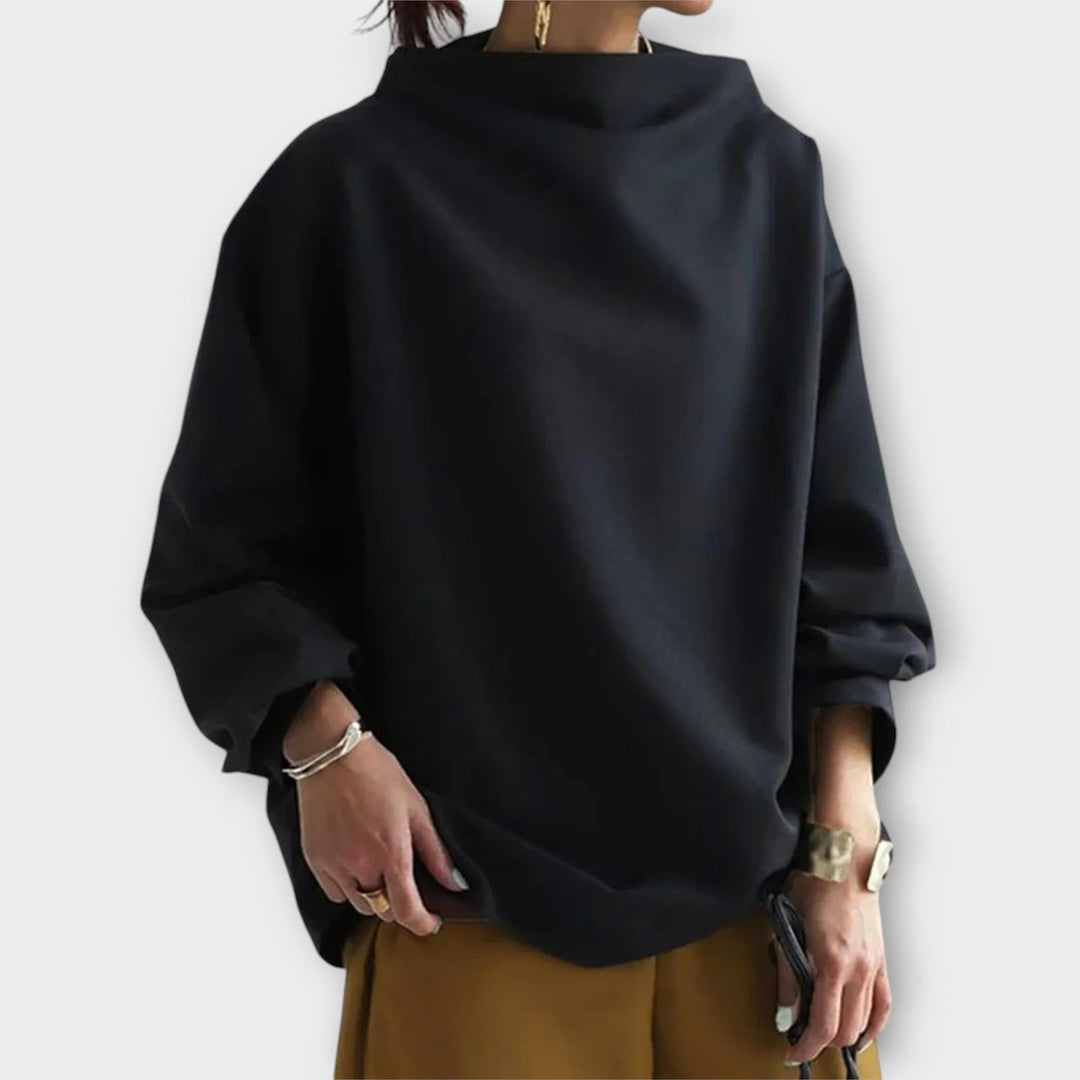 Women's Oversized Soft Touch Jumper with High Neckline