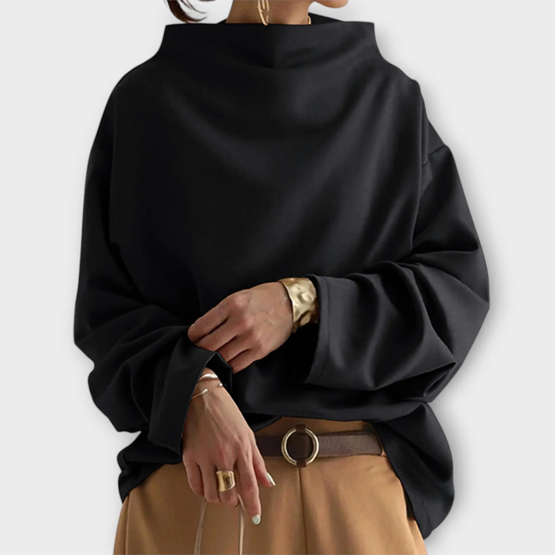 Women's Oversized Soft Touch Jumper with High Neckline