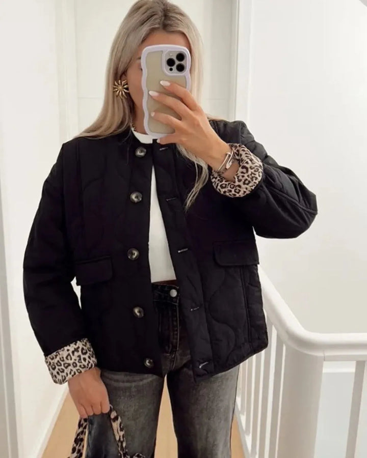 Women’s Padded Casual Jacket with Button Front