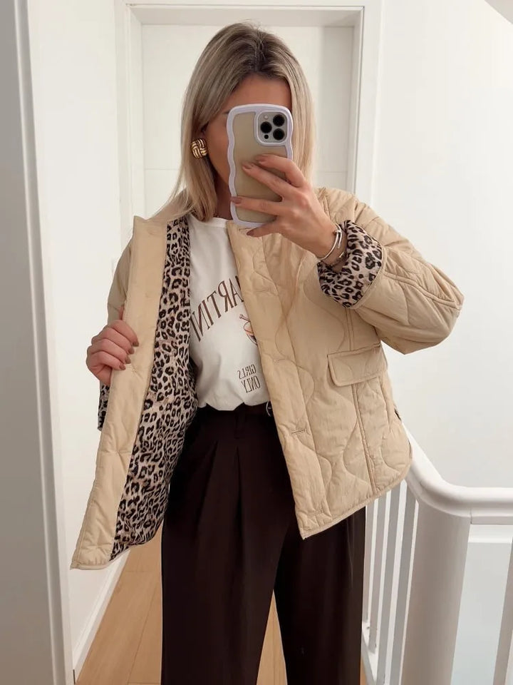 Women’s Padded Casual Jacket with Button Front