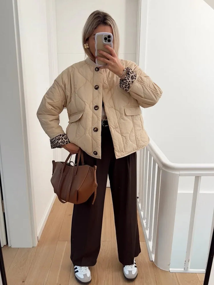 Women’s Padded Casual Jacket with Button Front