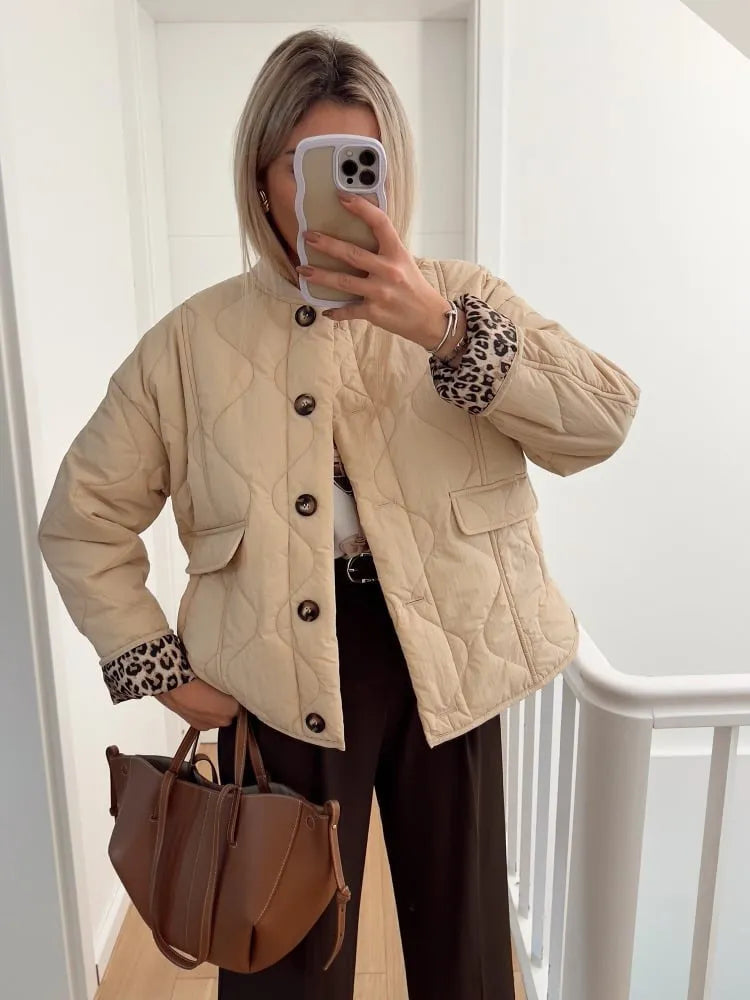 Women’s Padded Casual Jacket with Button Front