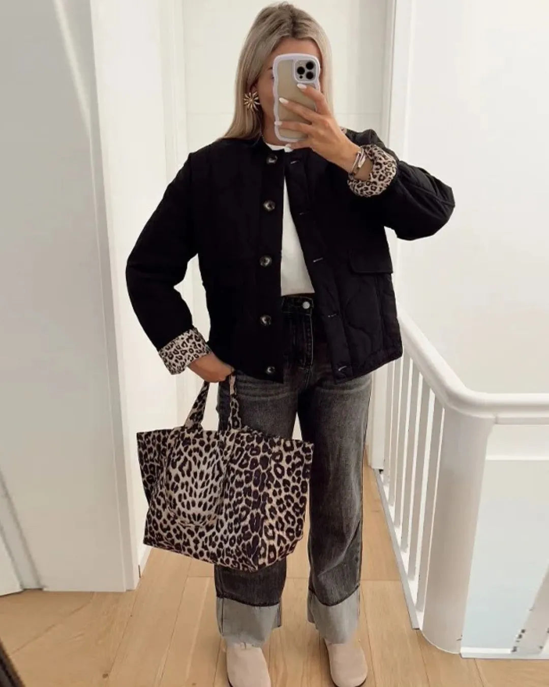 Women’s Padded Casual Jacket with Button Front