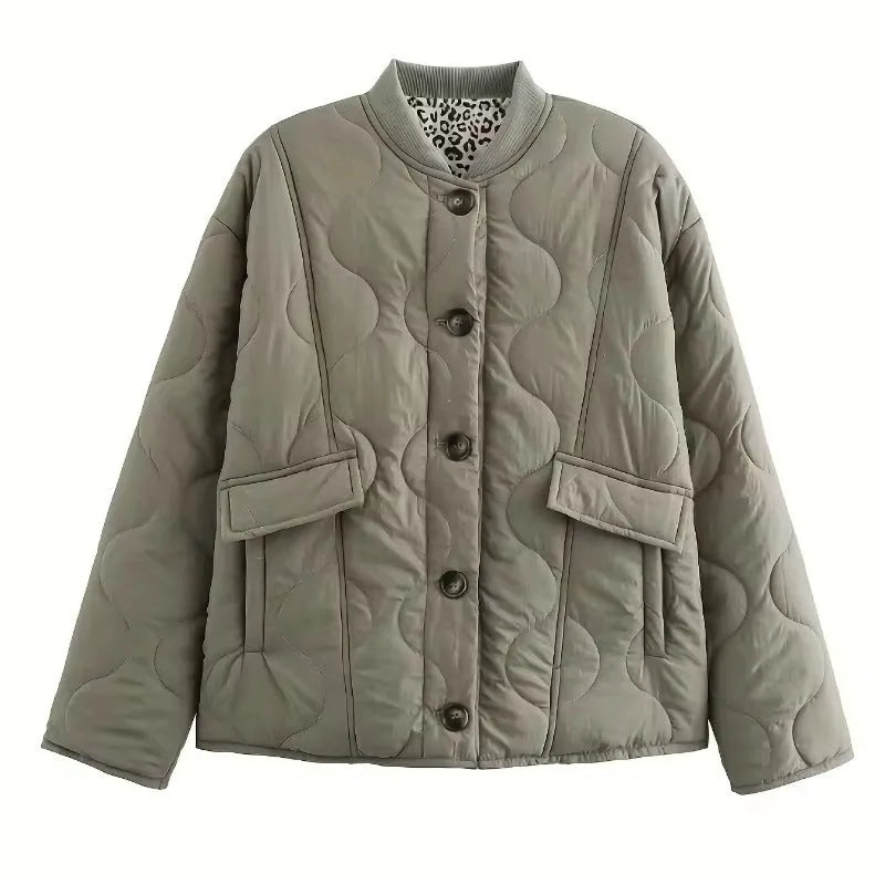 Women’s Padded Casual Jacket with Button Front