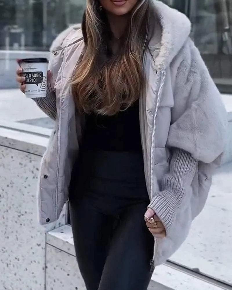 Women's Padded Oversized Winter Jacket with Hood