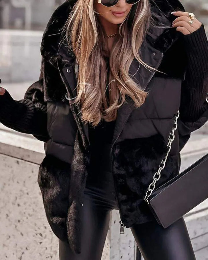 Women's Padded Oversized Winter Jacket with Hood