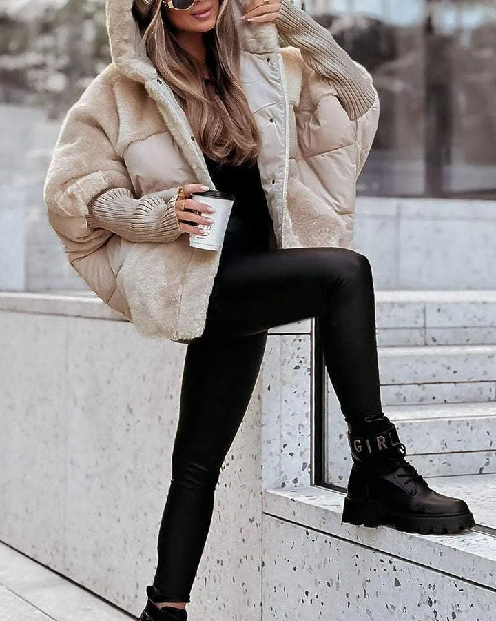 Women's Padded Oversized Winter Jacket with Hood