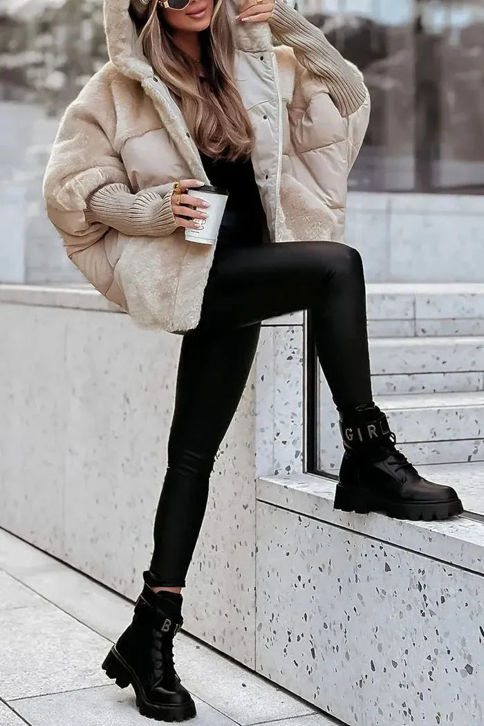 Women's Padded Puffer Jacket with Hood