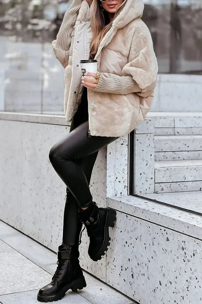 Women's Padded Puffer Jacket with Hood