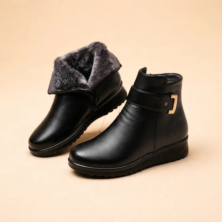 Women's Platform Ankle Boots with Fleece-Lined