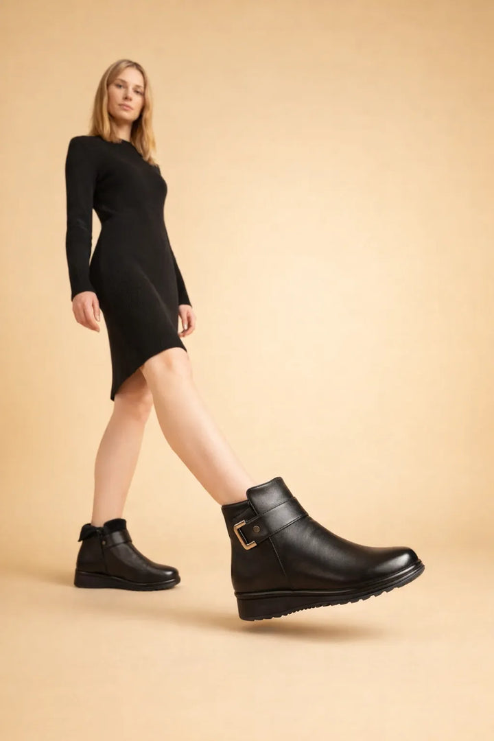 Women's Platform Ankle Boots with Fleece-Lined