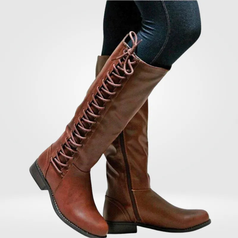 Women's Platform Knee High Boots with Side Zip