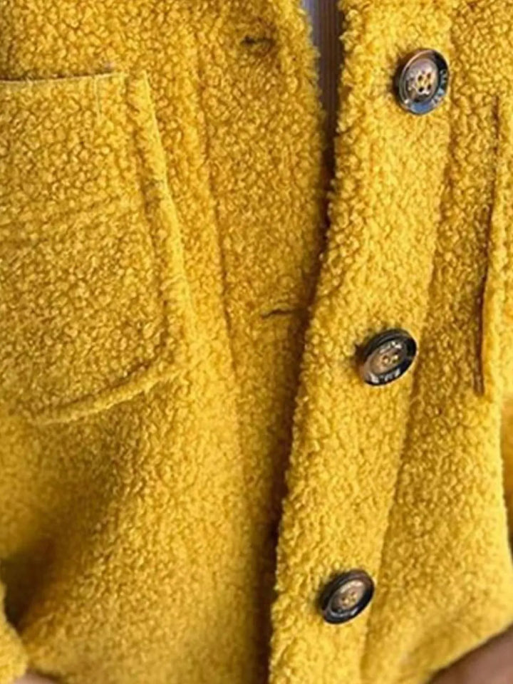 Women's Plus Size Teddy Jacket with Button Closure