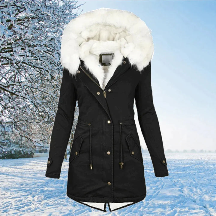 Women's Pocketed Relaxed-Fit Winter Jacket with Hood