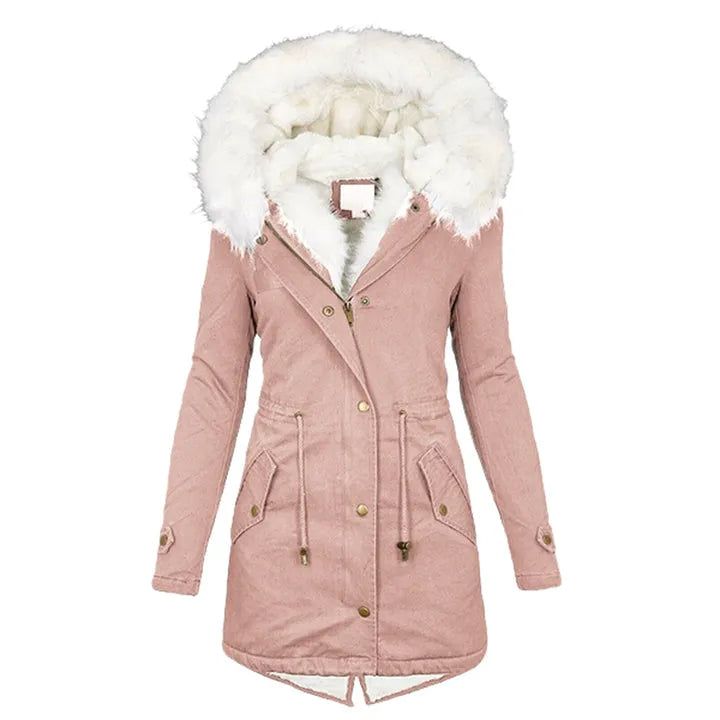 Women's Pocketed Relaxed-Fit Winter Jacket with Hood