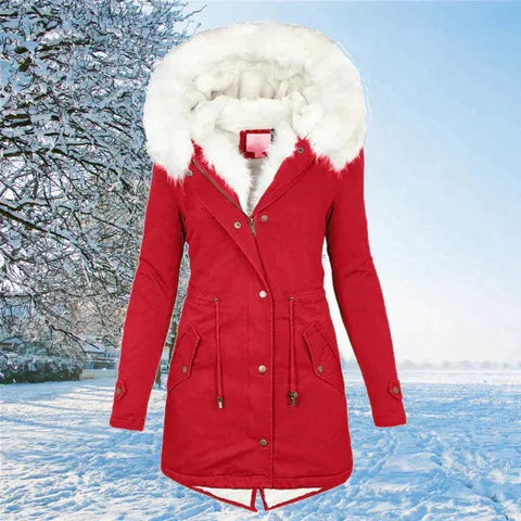 Women's Pocketed Relaxed-Fit Winter Jacket with Hood