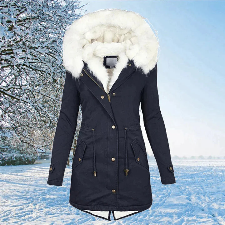 Women's Pocketed Relaxed-Fit Winter Jacket with Hood
