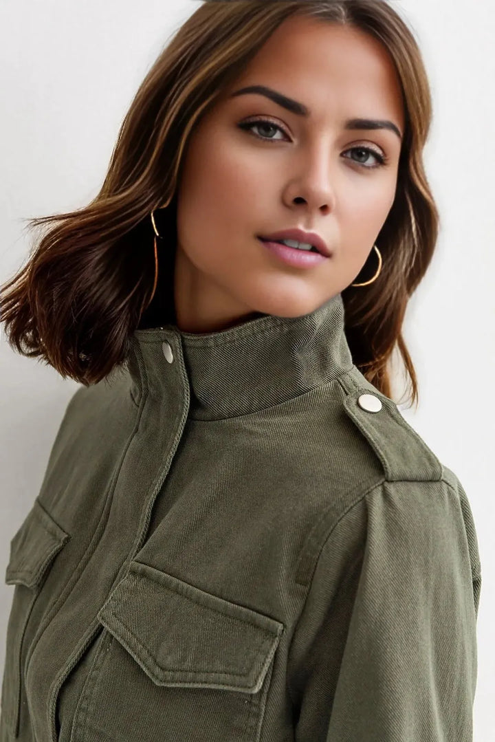 Women’s Quilted Jacket with Zip Closure and Pockets