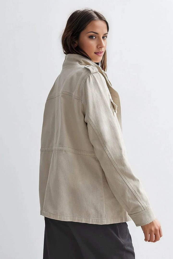 Women’s Quilted Jacket with Zip Closure and Pockets