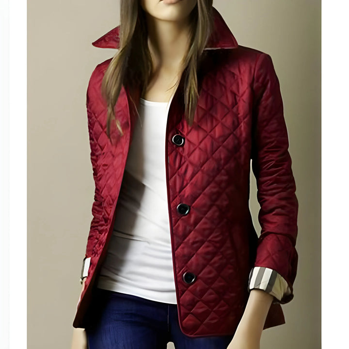 Women's Quilted Lightweight Jacket with Button Closure