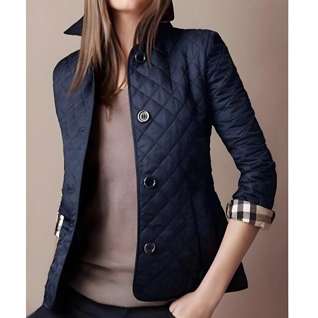 Women's Quilted Lightweight Jacket with Button Closure