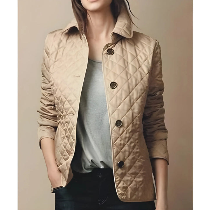 Women's Quilted Lightweight Jacket with Button Closure