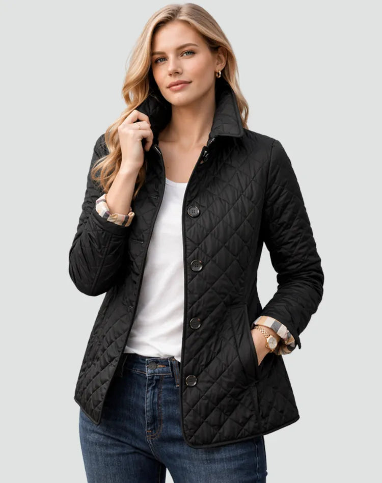 Women's Quilted Lightweight Jacket with Buttons