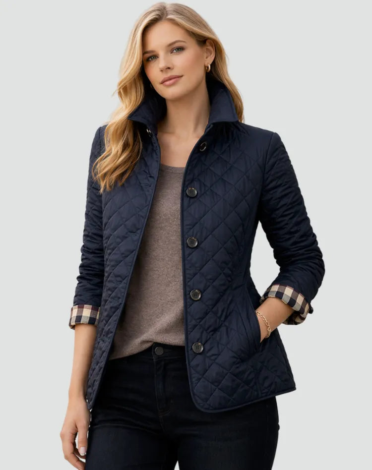 Women's Quilted Lightweight Jacket with Buttons