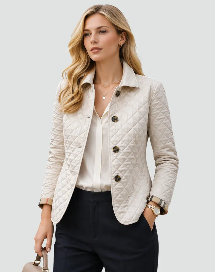 Women's Quilted Lightweight Jacket with Buttons